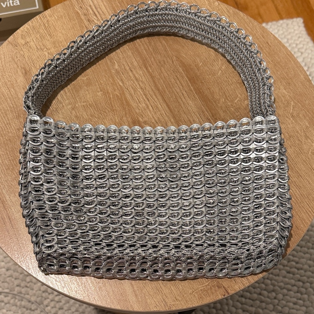 Escama Studio Recycled Pull Tab Handbag Silver Soda Tab Purse